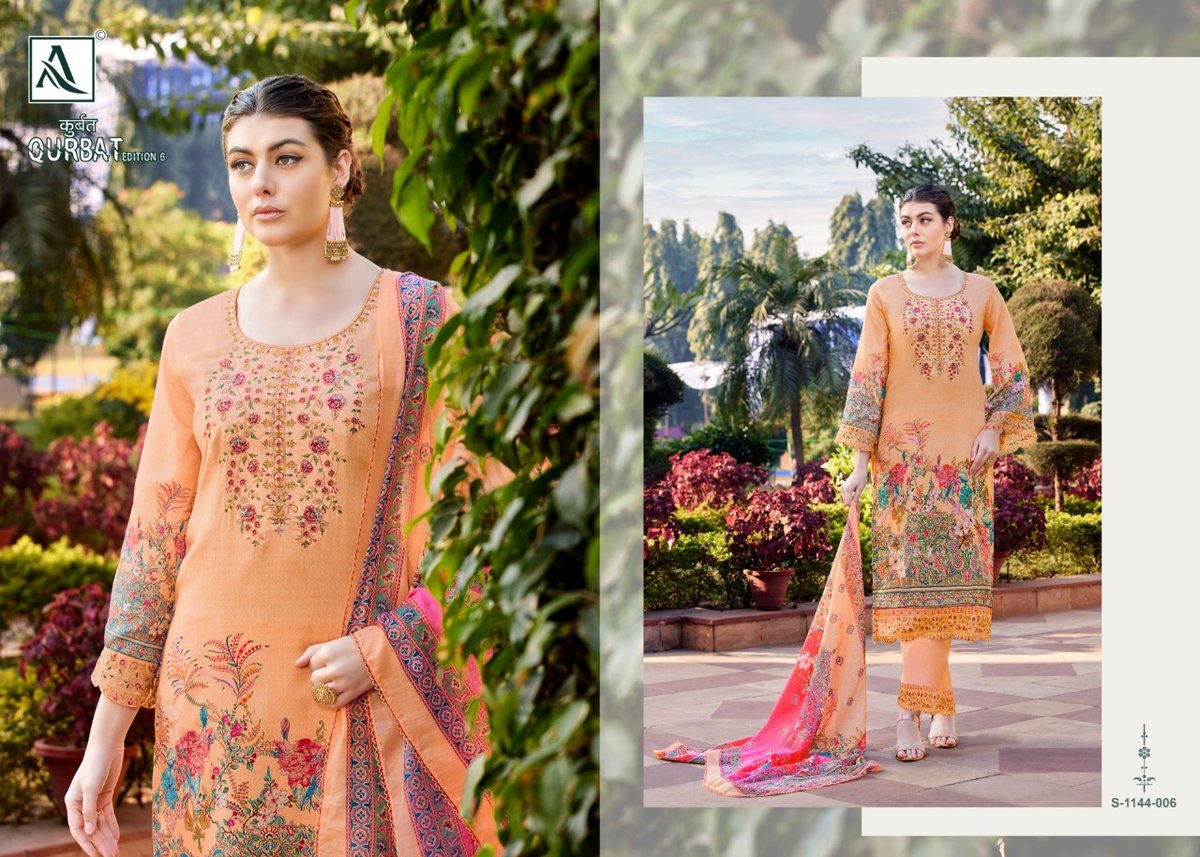 Alok Suit Qurbat Vol-6 1144-001 to 1144-008 Series 6