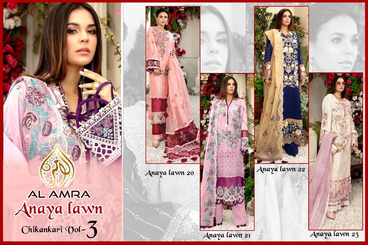 AL Amra Aanaya Lawn Chikankari Vol-3 20-23 Series 5
