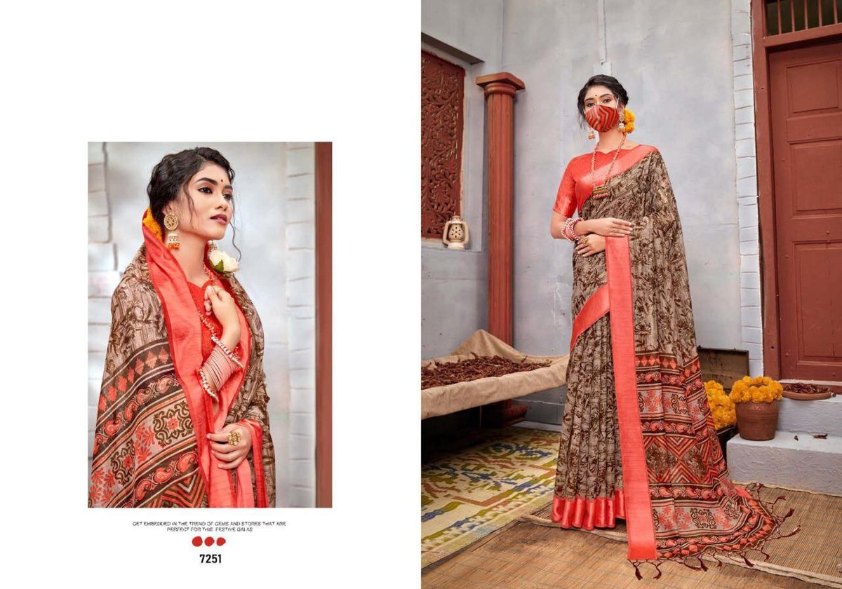 5D Designer Linen Silk 7251-7260 Series 1