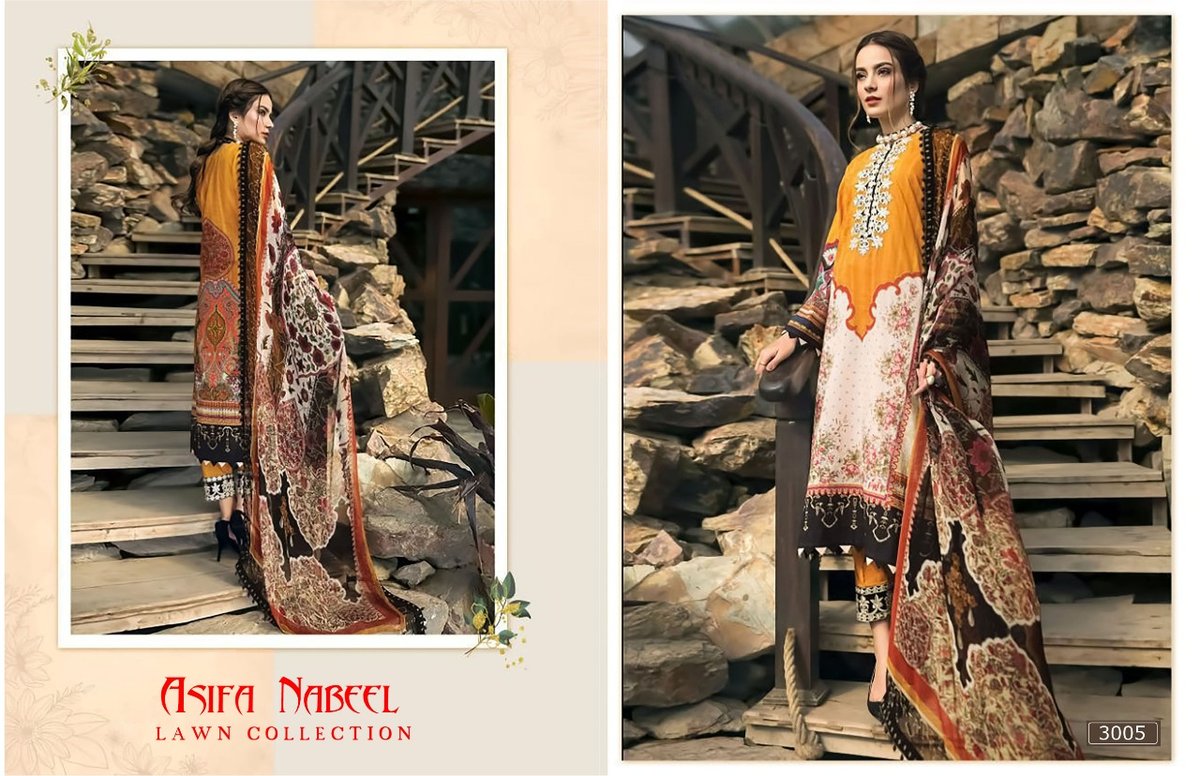 Asifa Nabeel Lawn Collection Vol-3 3001-3006 Series 5