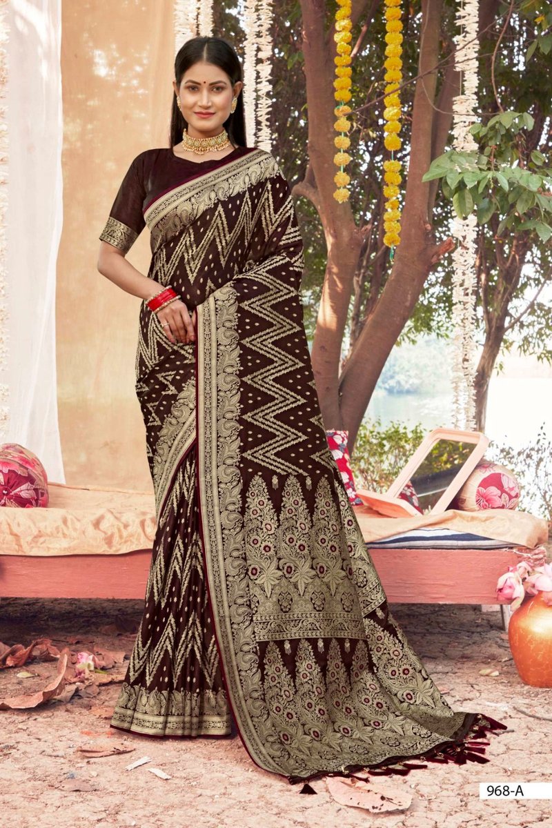 B Fine Saree Satin Vol-3 968 Colors 1