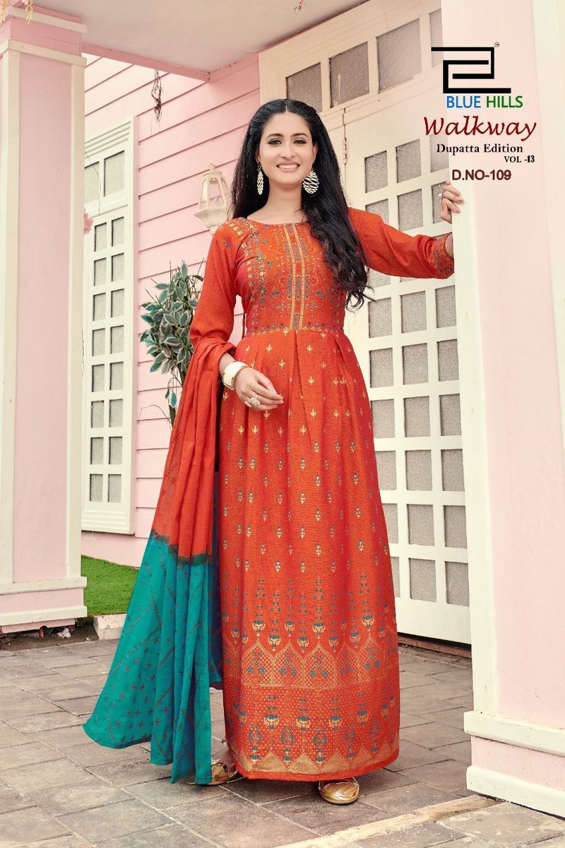 Blue Hills Walkway Dupatta Edition Vol-13 101-110 Series 9