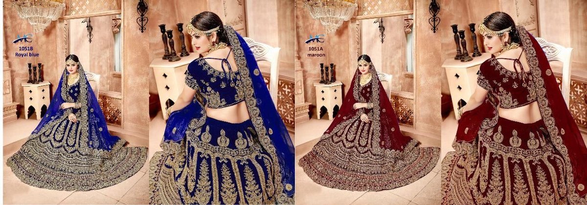 Mansi Creation Velvet Designer Bridal Wedding Lehenga MC-1051 Colors 4
