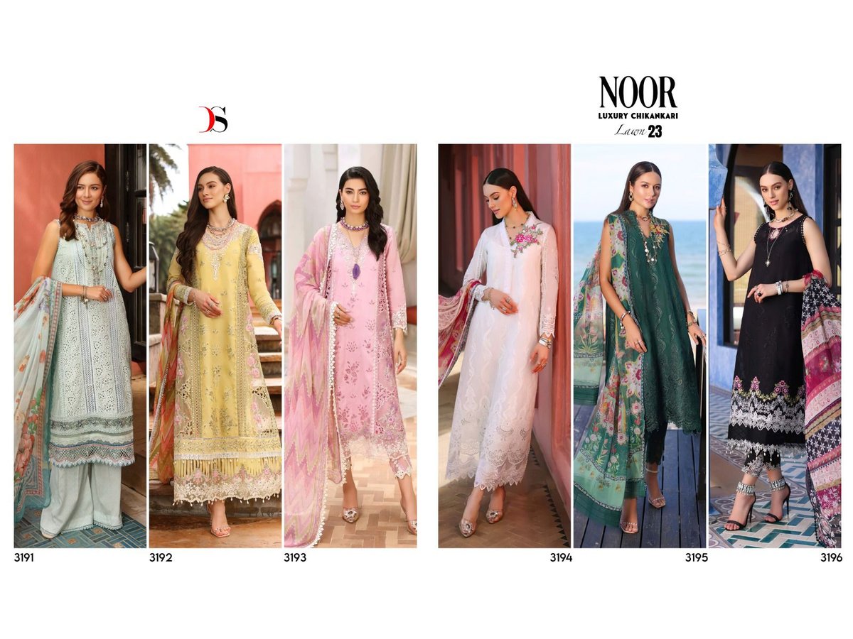 Deepsy Suit Noor Luxury Chikankari Lawn 23 3191-3196 Series 7