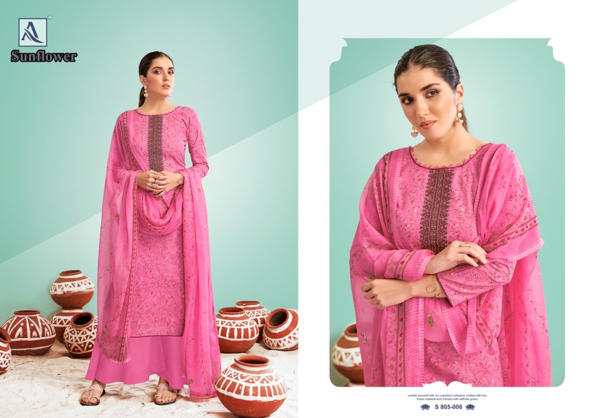 Alok Suit Sunflower 805-001 to 805-010 Series 6