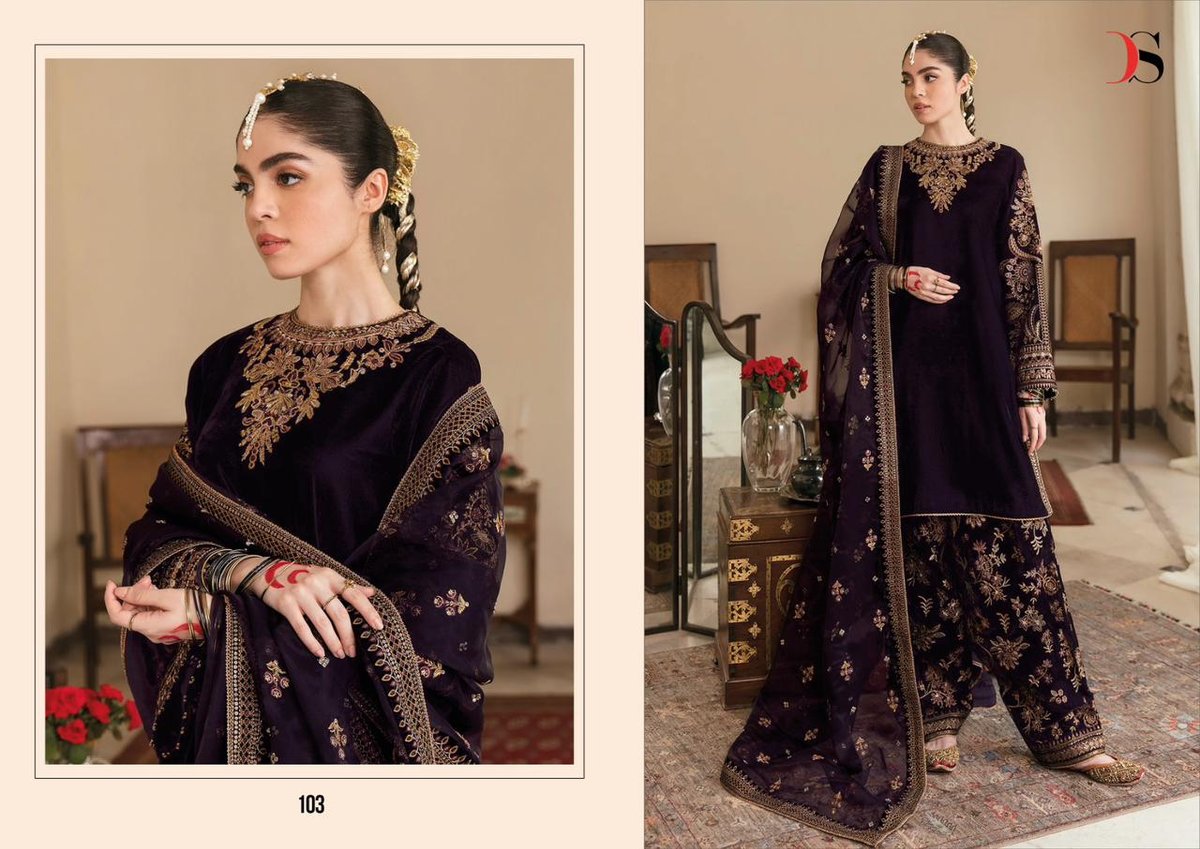 Deepsy Suit Maria.B Embroidered Velevt 101-104 Series 3