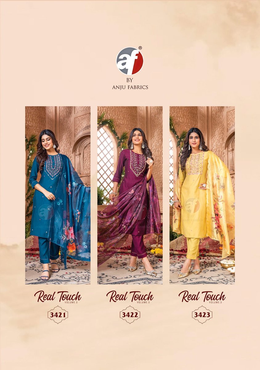 Anju Fabrics Real Touch Vol 3 3421 To 3426 Series 7