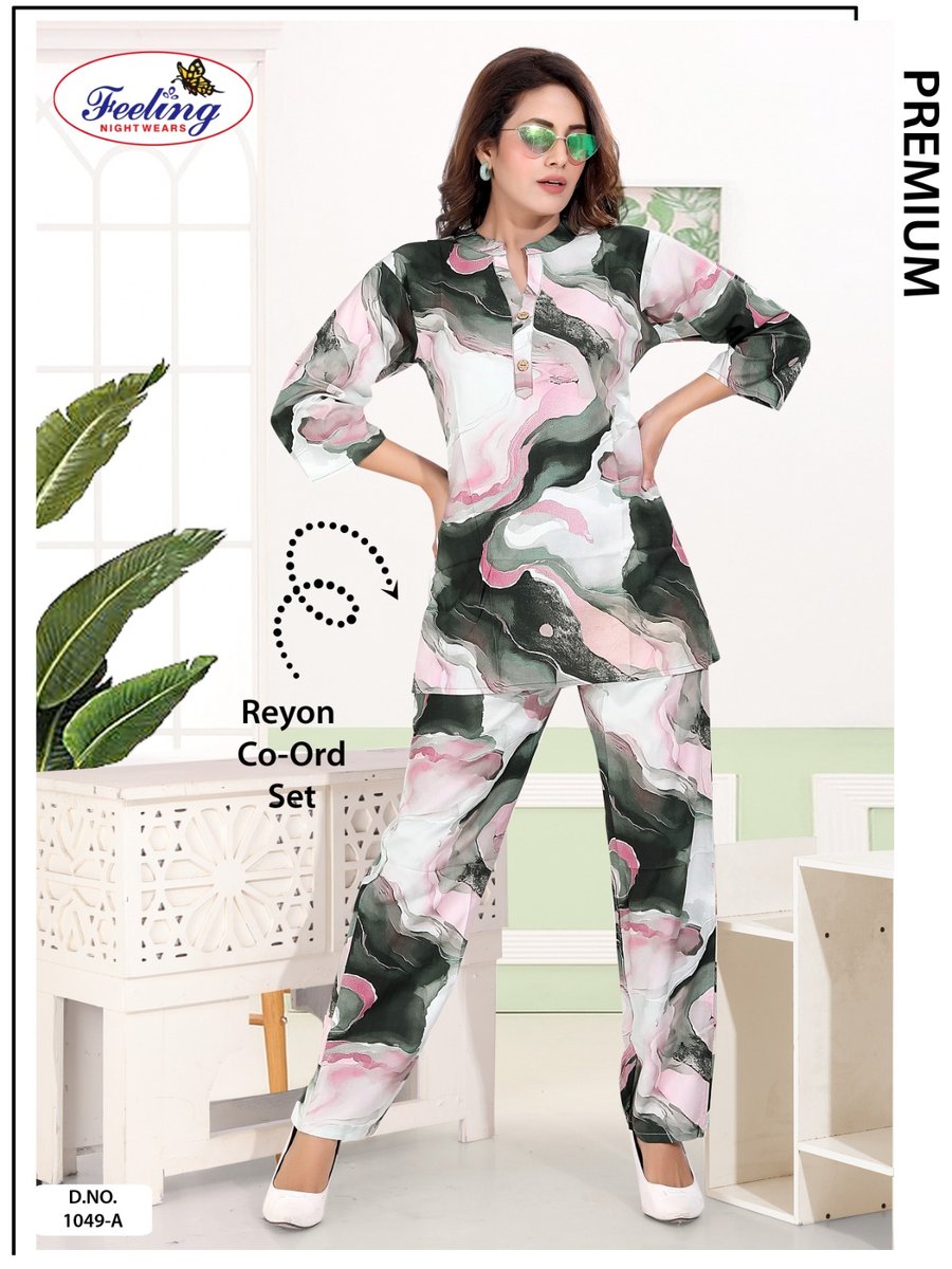 FEELING NIGHT SUIT CO-ORD SET 1049 COLORS 2