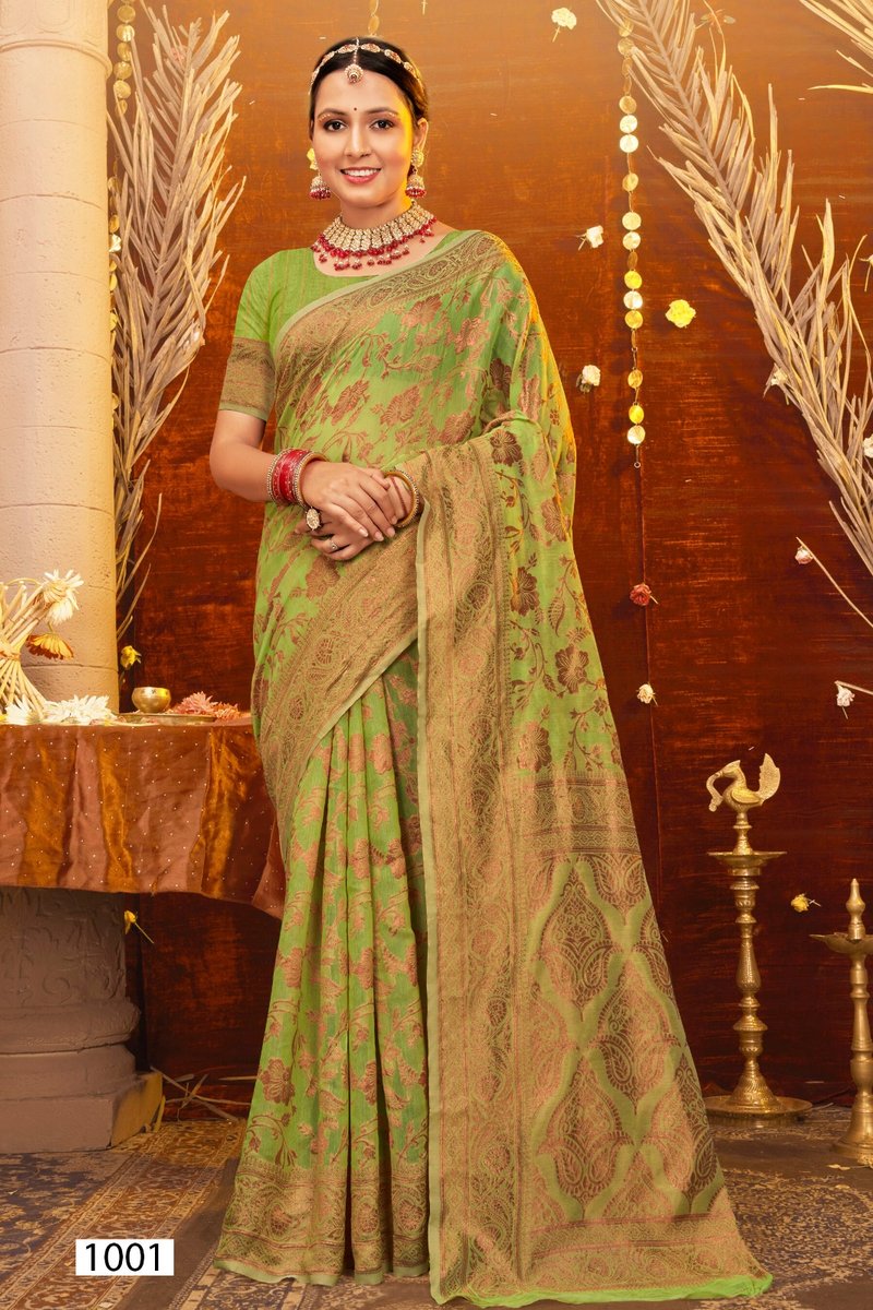 SAROJ SAREE ATLANTIC COTTON VOL-1 1001 TO 1006 1