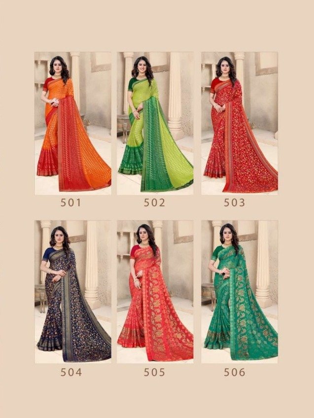 Ishika Sarees Varnika Brasso 501-506 Series 7