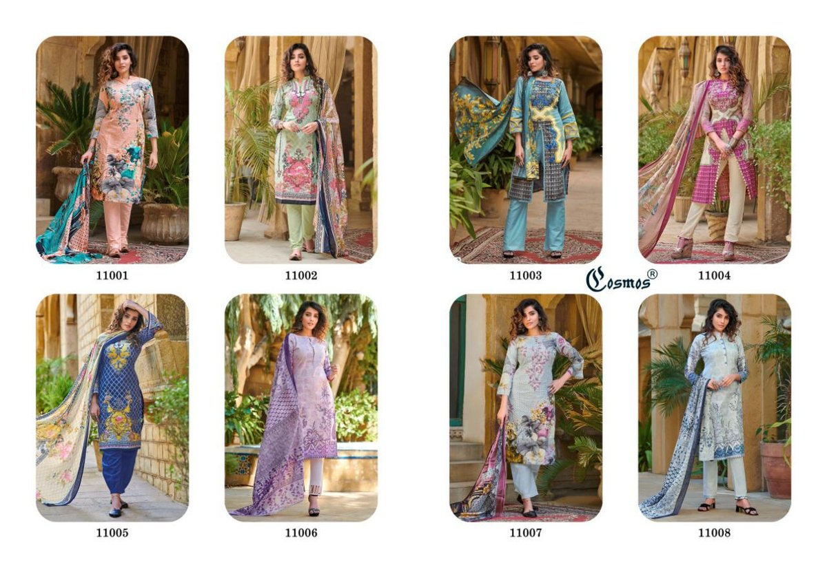 Cosmos Fashion Noor Printed Lawn Vol-2 11001-11008 Series 9