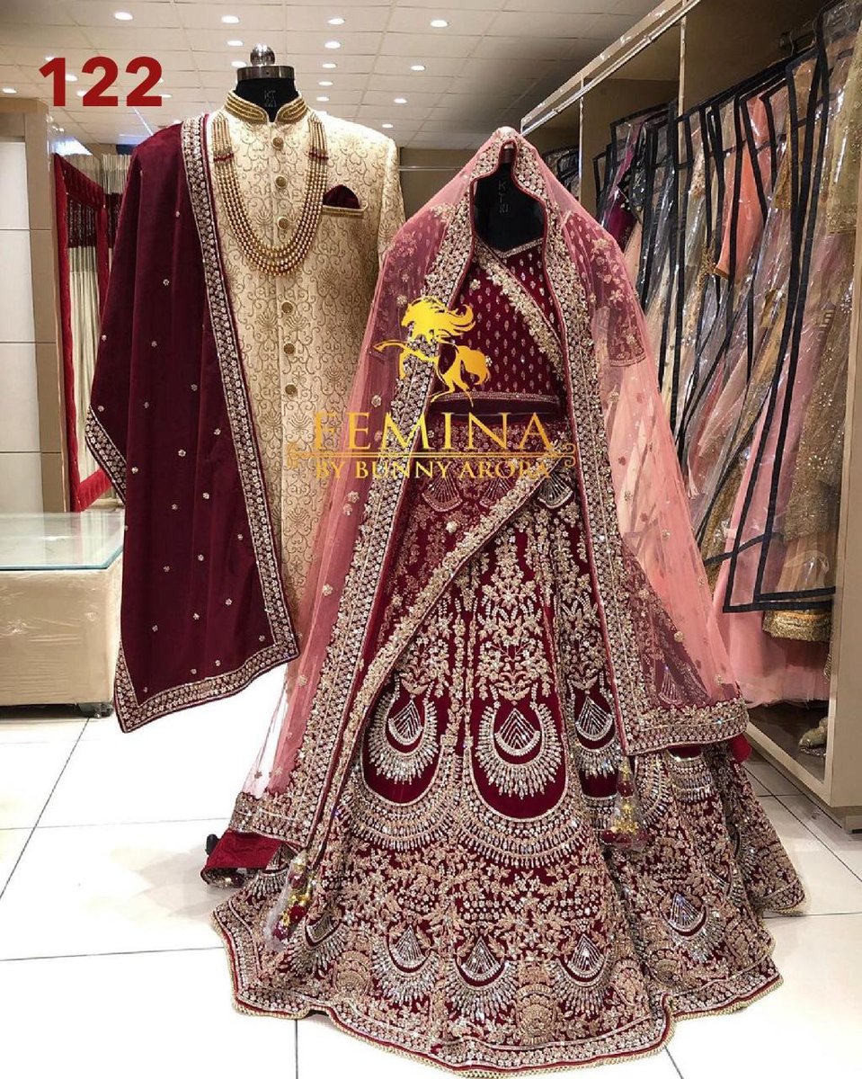 DJ Bridal Maroon Lehenga DJ-122 2