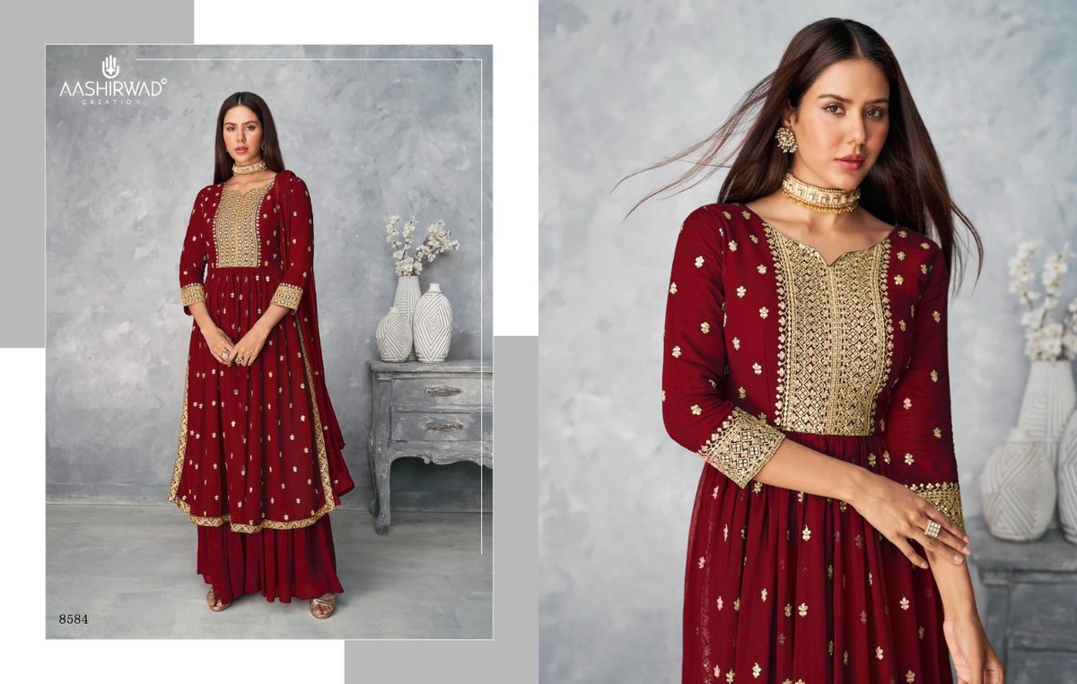 Aashirwad Creation Satrangi Premium Quality 8584 Colors 1