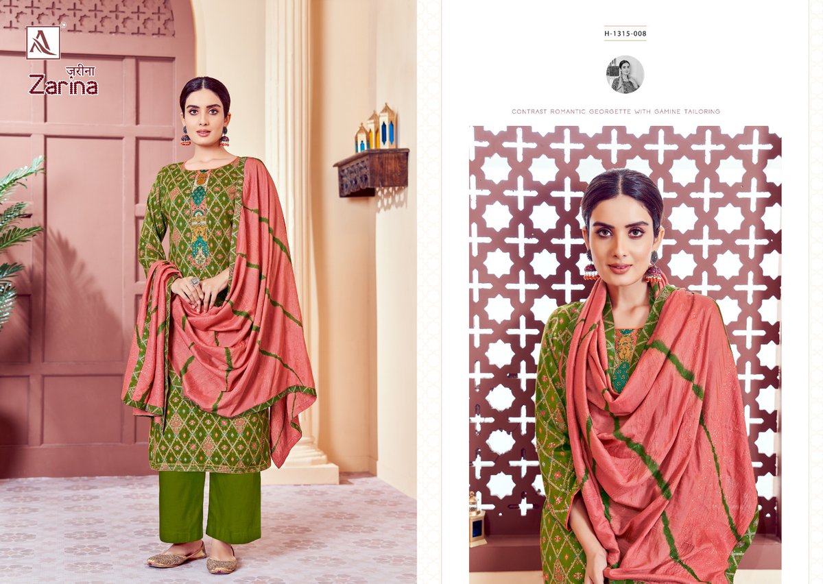 Alok Suit Zarina 1315-001 to 1315-008 Series 8