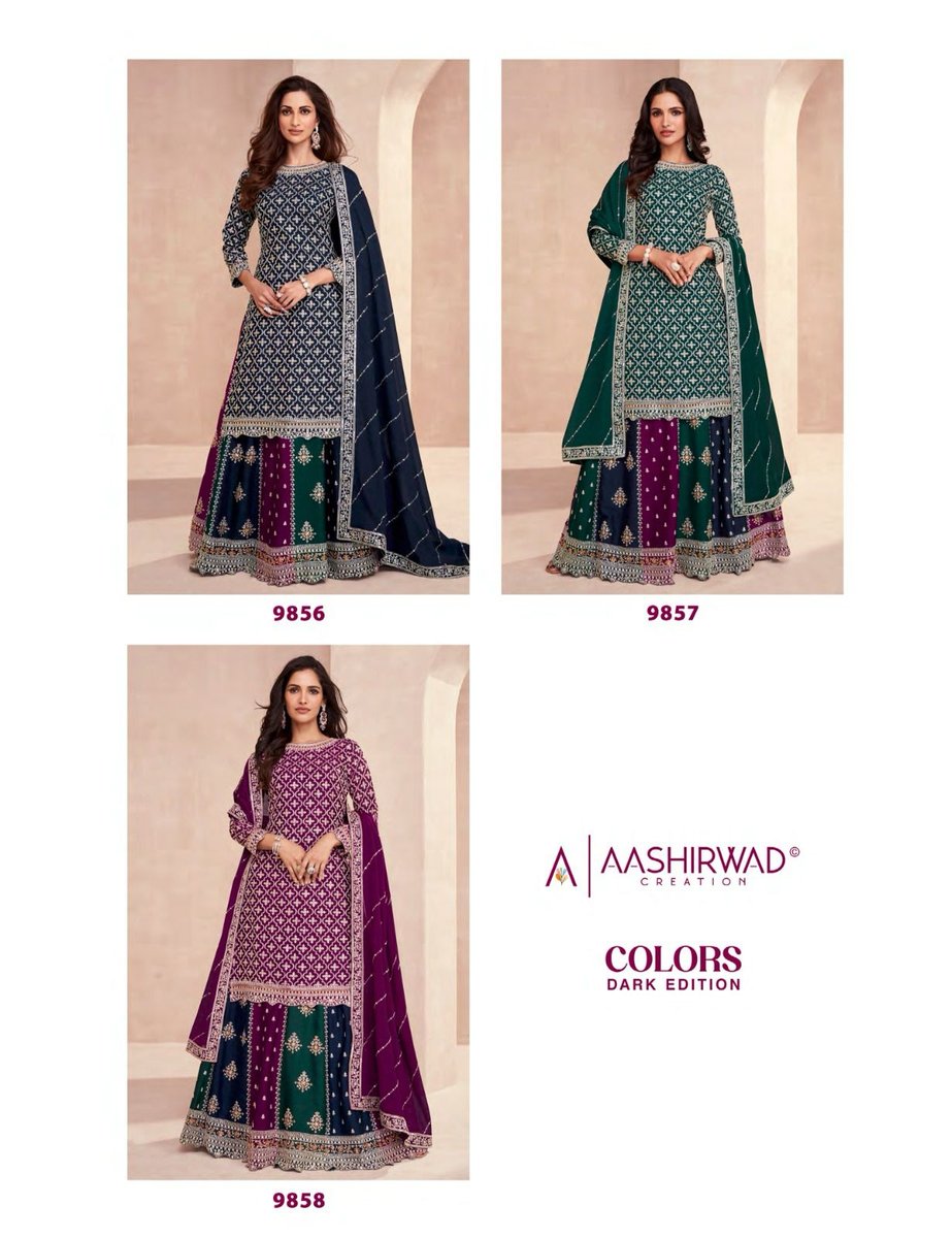 AASHIRWAD CREATION COLORS  DARK EDITION 9856-9858 4