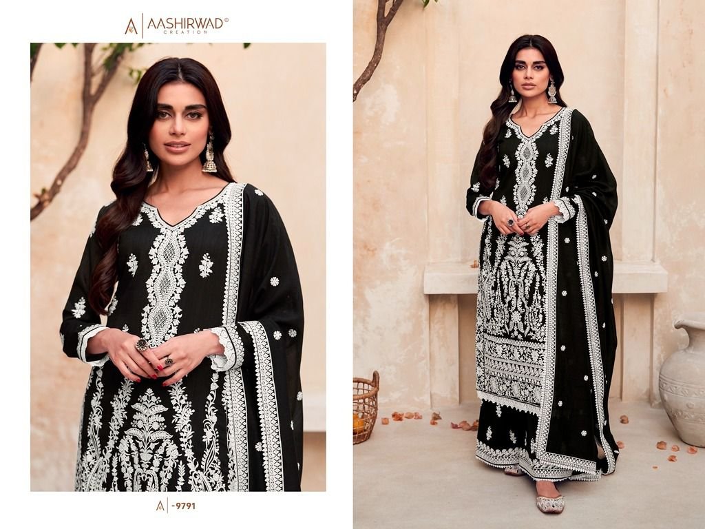 Aashirwad Creation Gulkand Mirza 9791-9792 Series 1