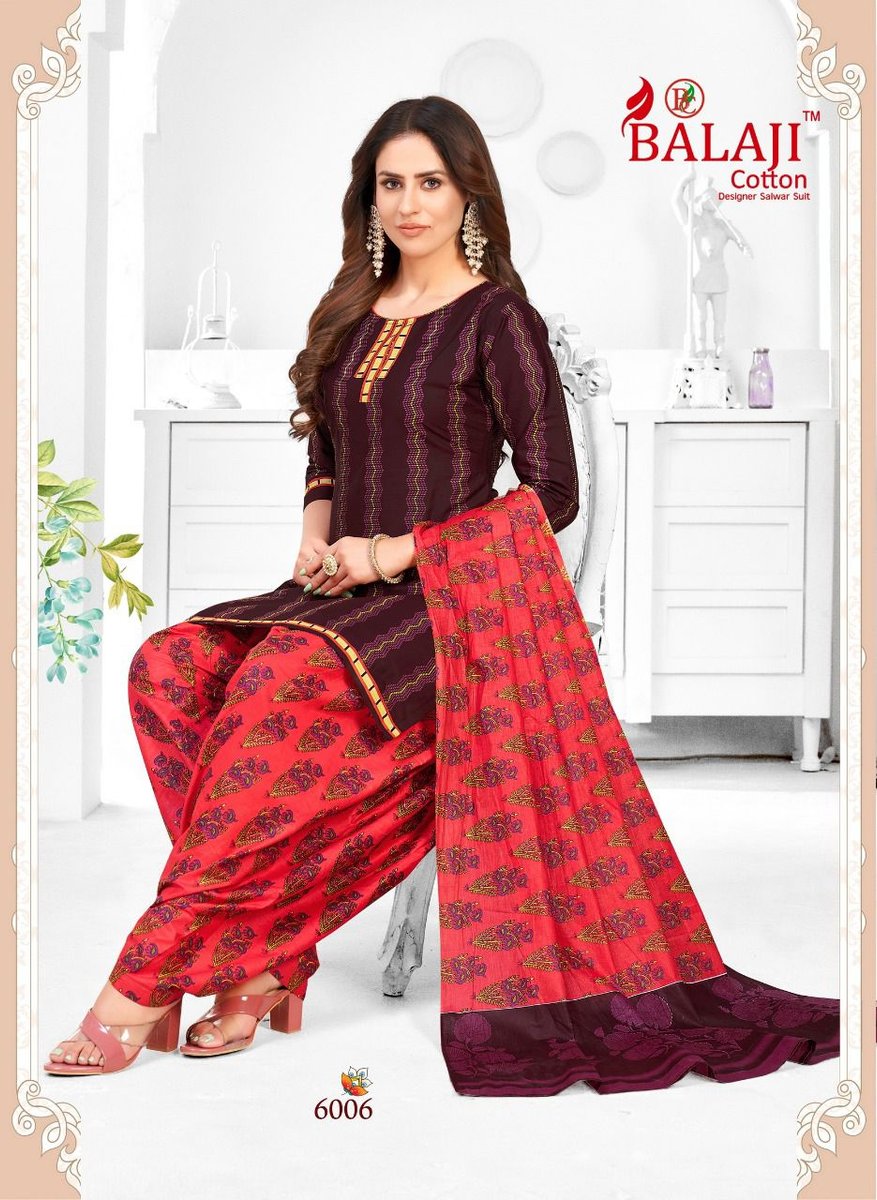 Balaji Cotton Rajwadi Patiyala Vol-6 6001-6020 Series 6