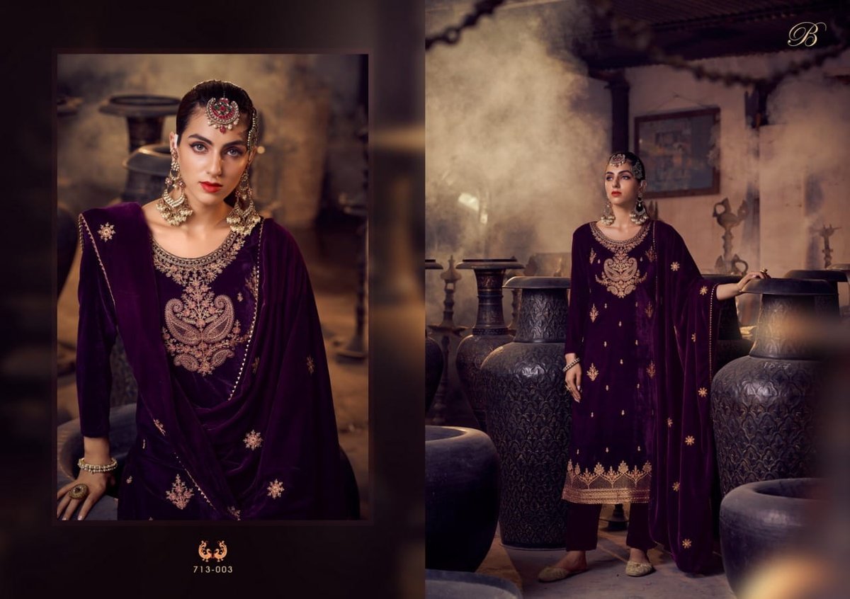 Belliza Designer Velvet Luxury 713-001 To 713-006 Series 3