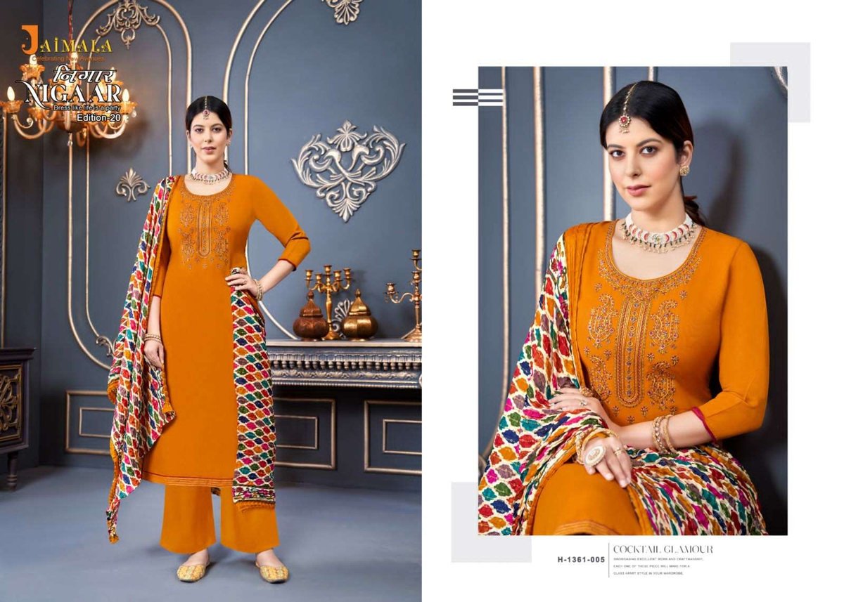 Alok Suit Jaimala Nigaar Edition 20 1361-001 to 1361-008 Series 5