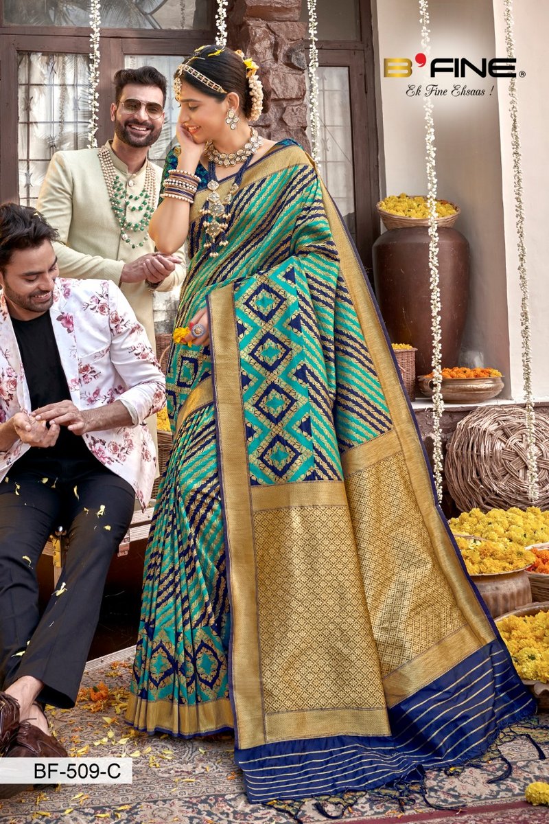 B Fine Saree Parampara BF-509 to BF-511 Colors 3