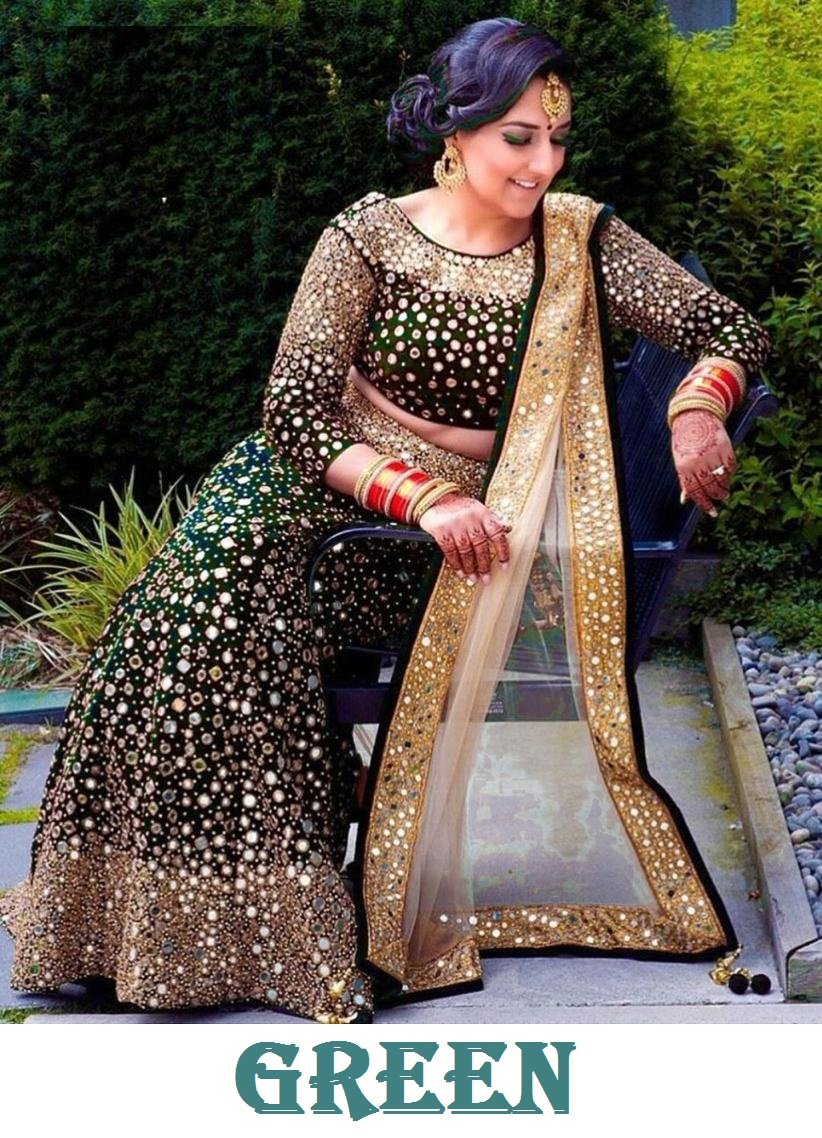 Bollywood Designer Bridal Velvet Lehenga LG-312 Colors 9