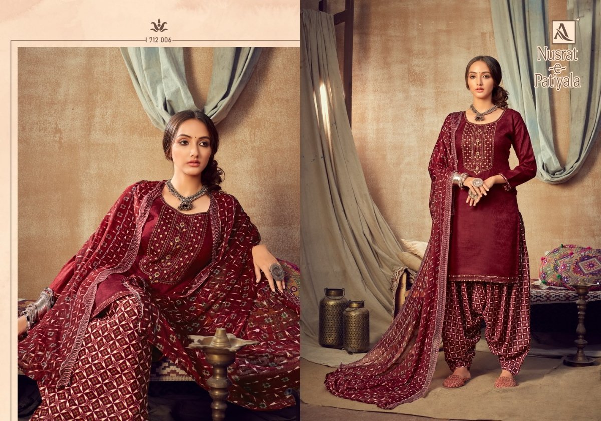 Alok Suits Nusrat-E-Patiyala 1712-001 to 1712-010 Series 6