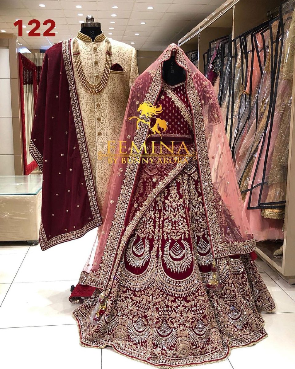 DJ Bridal Maroon Lehenga DJ-122 Design 2