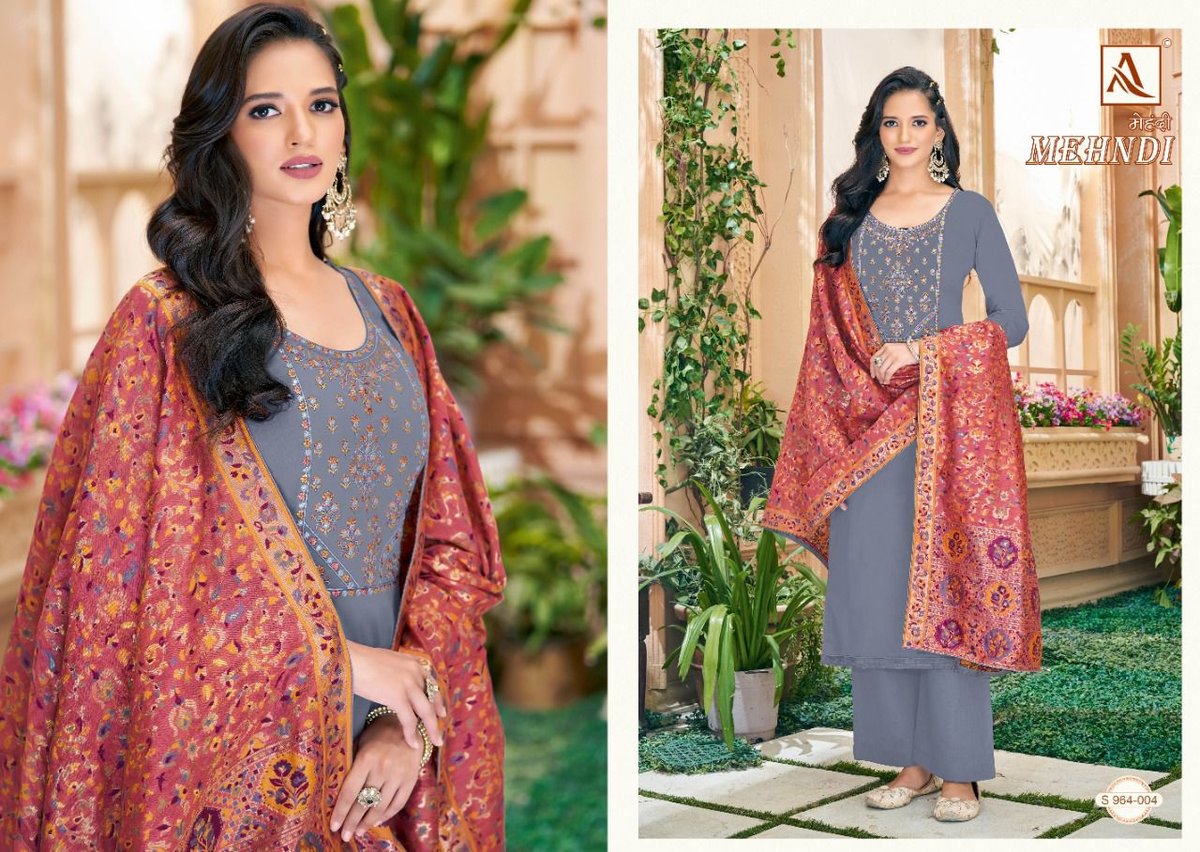 Alok Suit Mehndi 964-001 to 964-008 Series 4