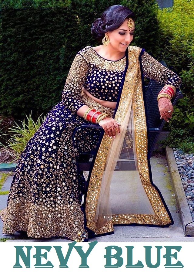 Bollywood Designer Bridal Velvet Lehenga LG-312 Colors 5