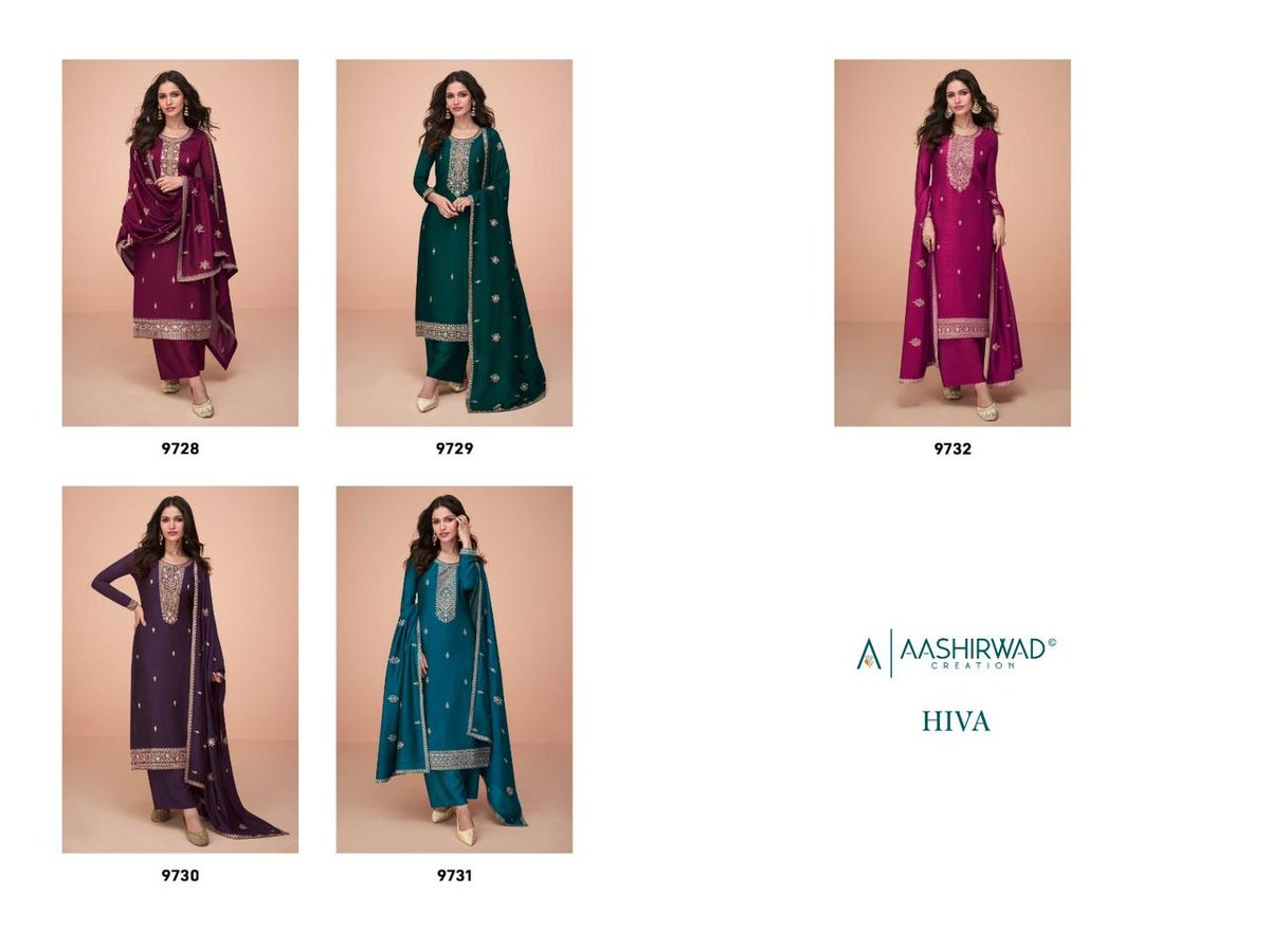 Aashirwad Creation Gulkand Hiva 9728-9732 Series 6