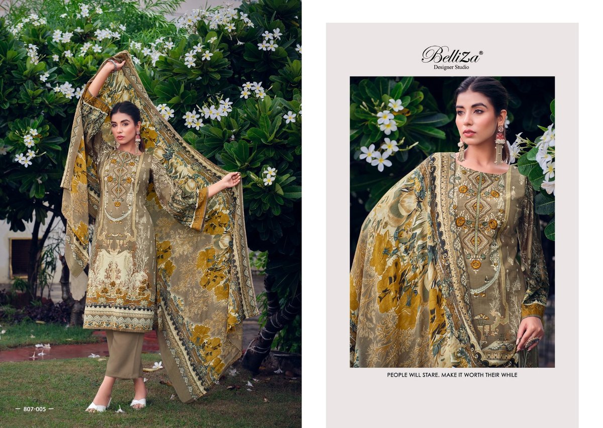 Belliza Designer Naira Vol-13 807-001 to 807-008 Series 5