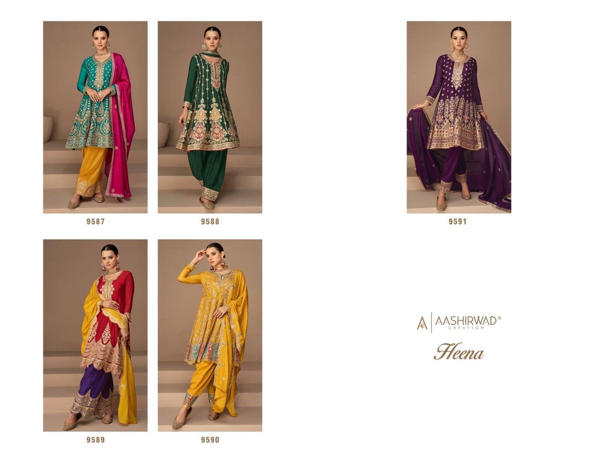 Aashirwad Creation Heena 9587-9591 Series 6