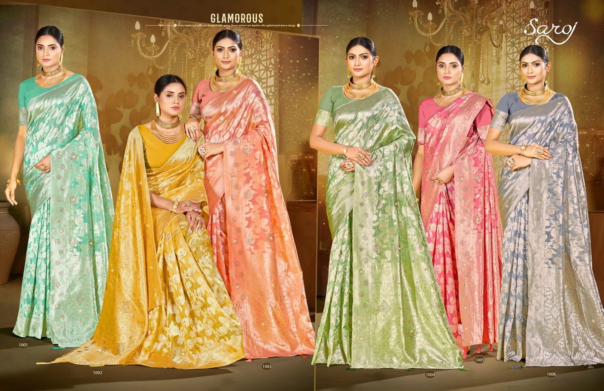 SAROJ SAREE SPARKLE SAROSKI-1 1001 TO 1006 7