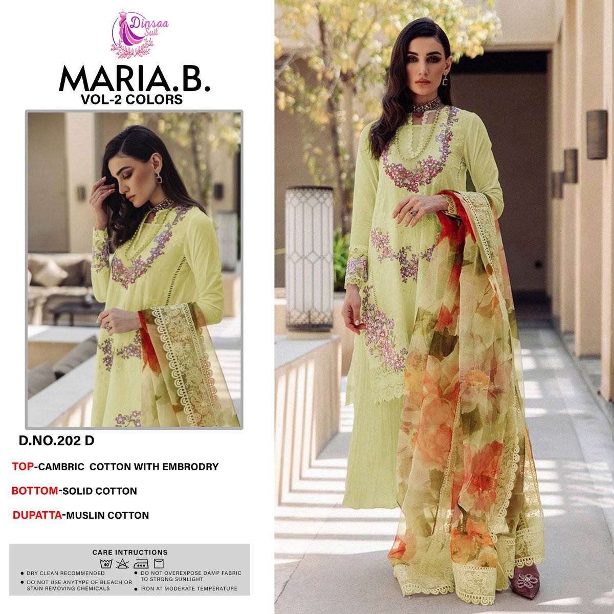 Dinsaa Suit Maria B Vol-2 202 Colors 4