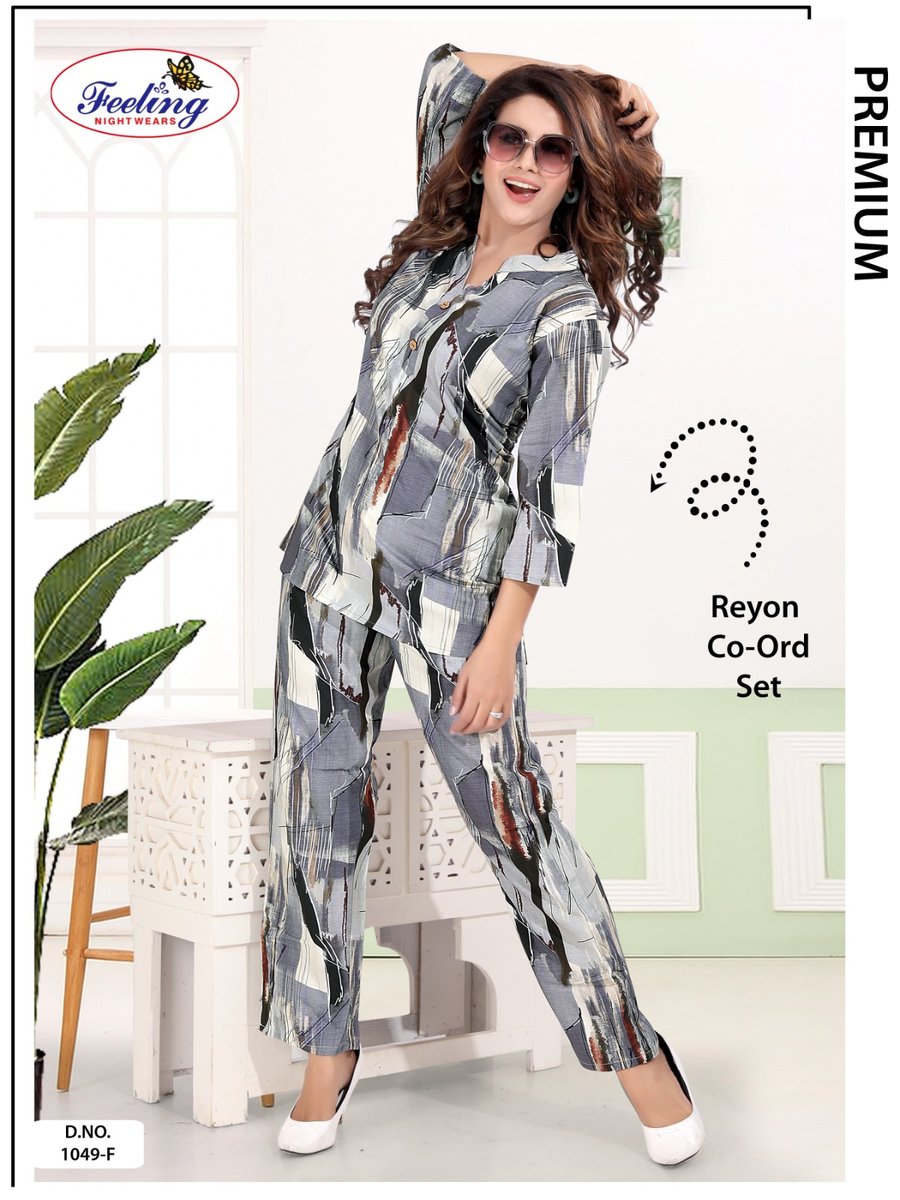 FEELING NIGHT SUIT CO-ORD SET 1049 COLORS 5