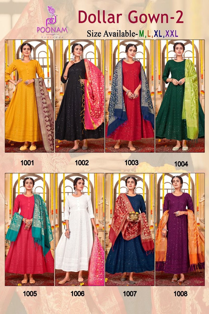 Poonam Designer Dollar Gown Vol-2 1001-1008 Series 9