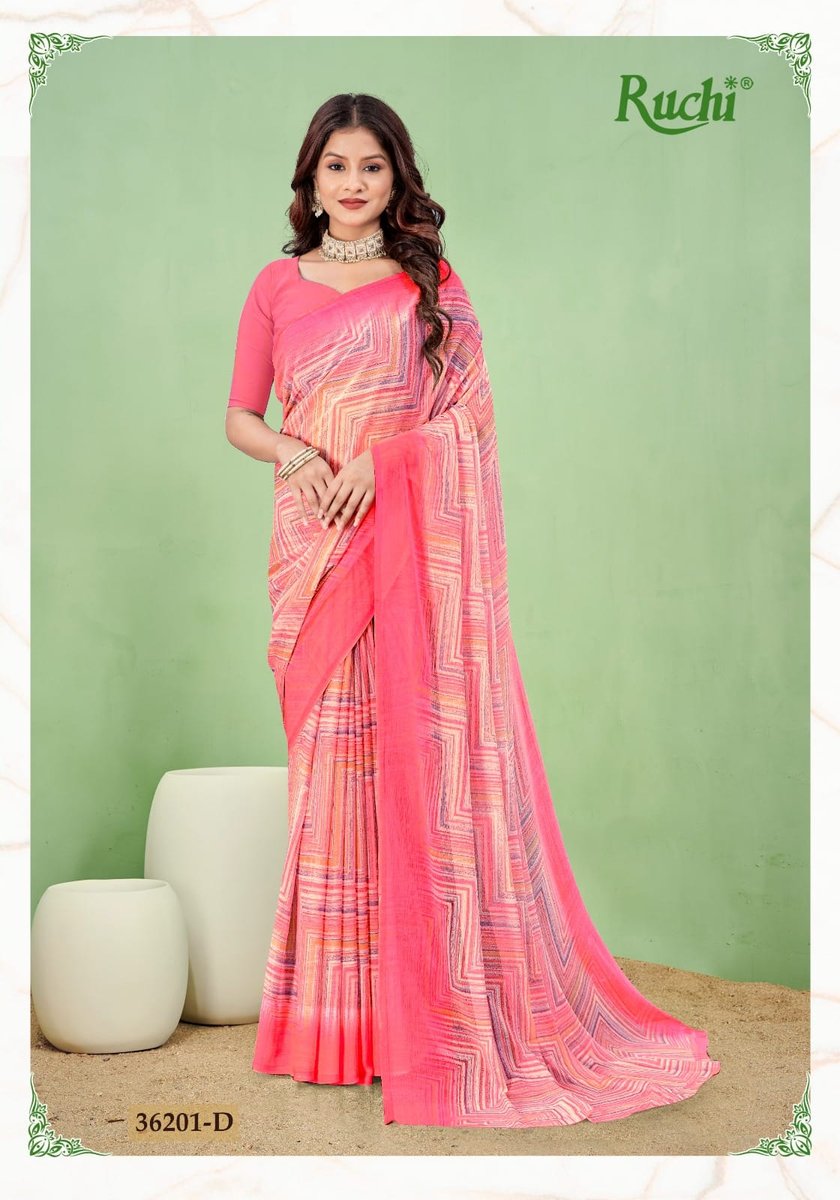 RUCHI SAREE STAR CHIFFON LEHRIYA SPECIAL 36201-A TO 36203-D 4