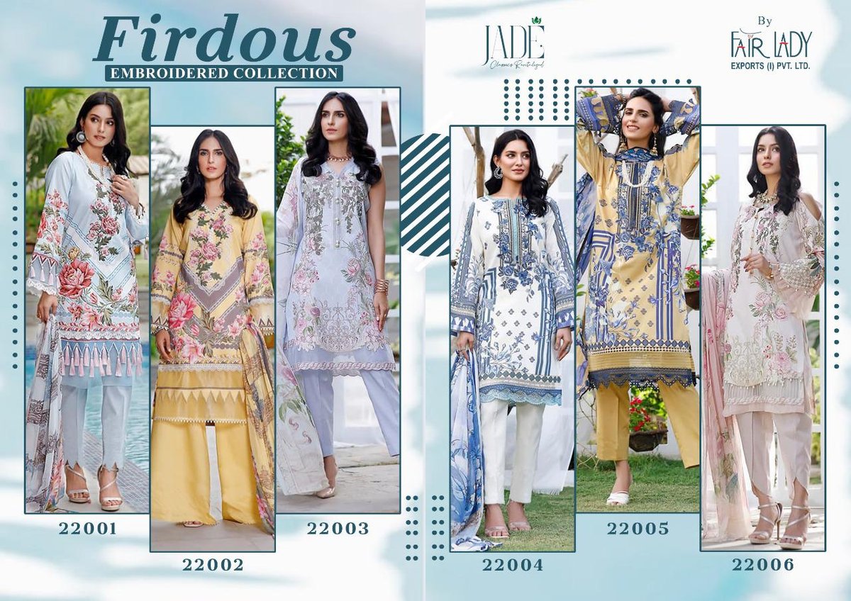 Fair Lady Firdous Jade Embroidered Collection 22001-22006 Series 7