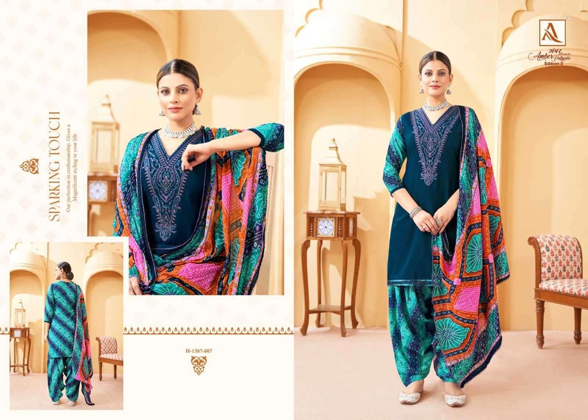 Alok Suit Amber Patiyala Edition Vol-3 1387-001 to 1387-008 Series 7