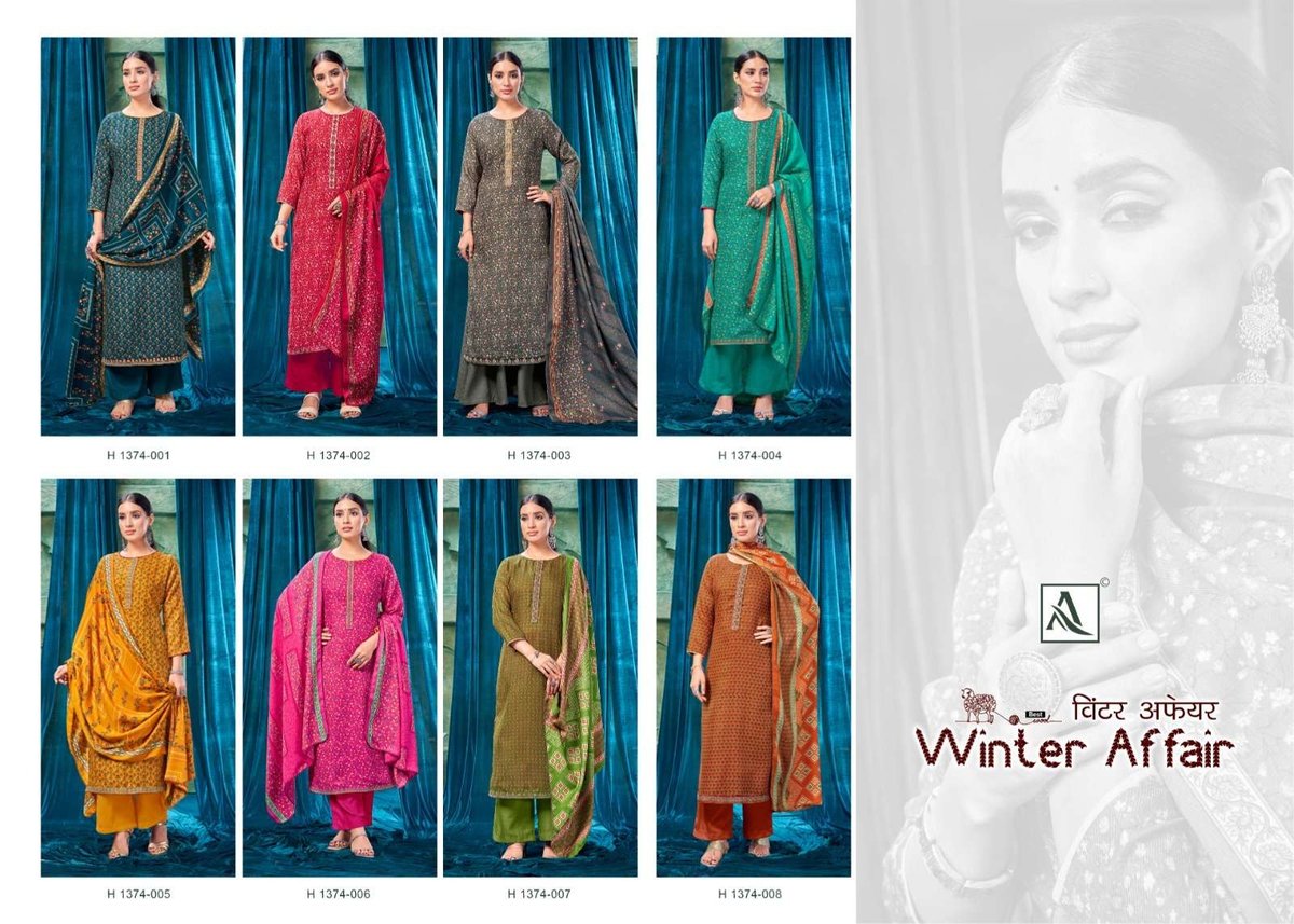 Alok Suit Winter Affair 1374-001 to 1374-008 Series 9