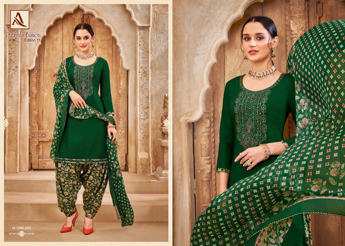 Alok Suit Patiyala Fusion Edition Vol-11 1206-001 to 1206-008 Series 3