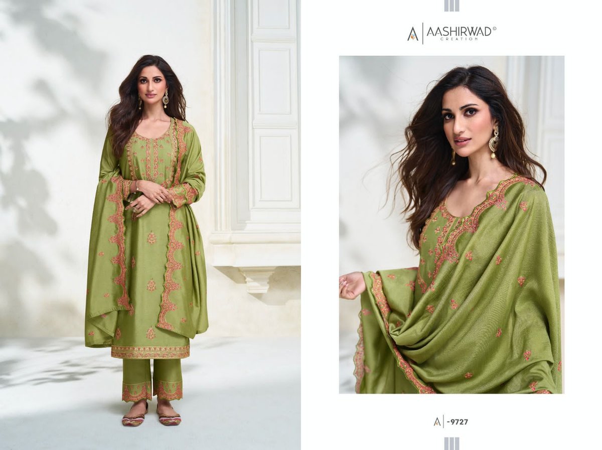 Aashirwad Creation Gulkand Olive 9723-9727 Series 5
