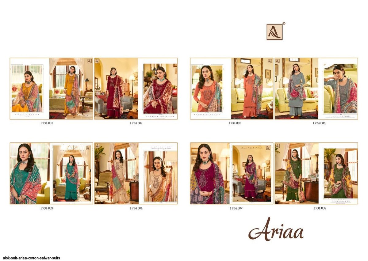 Alok Suit Ariaa 1734-001 to 1734-008 Series 9