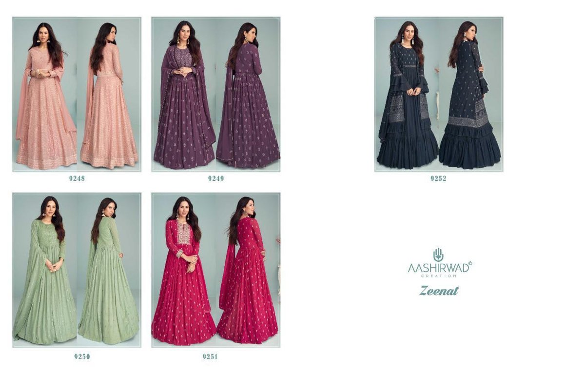 Aashirwad Creation Gulkand Zeenat 9248-9252 Series 6