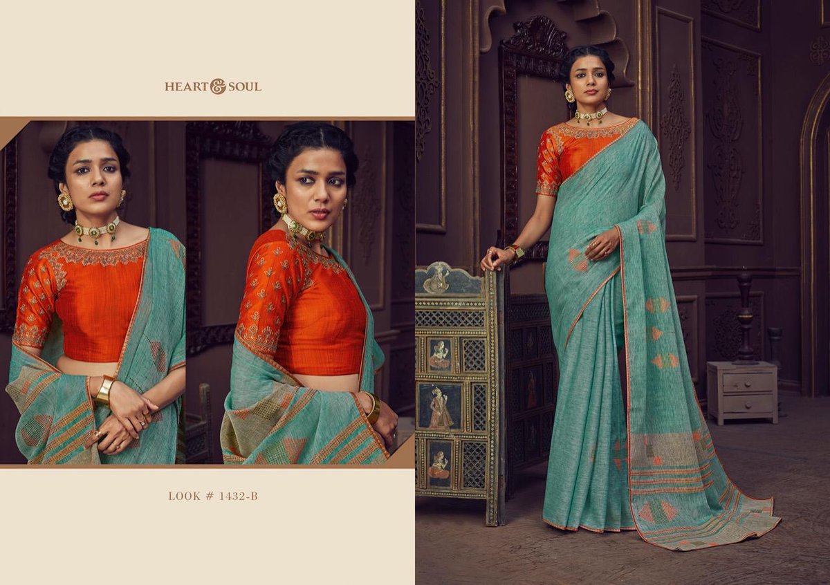 Heart & Soul linen Saree 1431 A B to 1433 A B Series 3