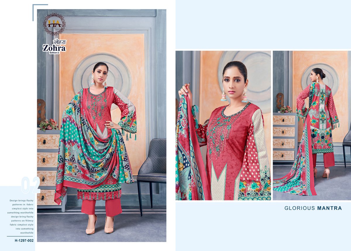 Harshit Fashion Zohra Edition Vol-2 1297-001 to 1297-008 Series 2
