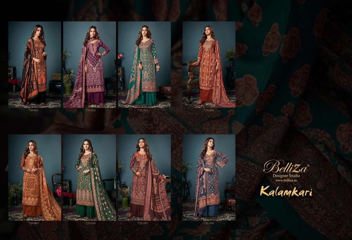 Belliza Designer Kalamkari 720-001 to 720-008 Series 9