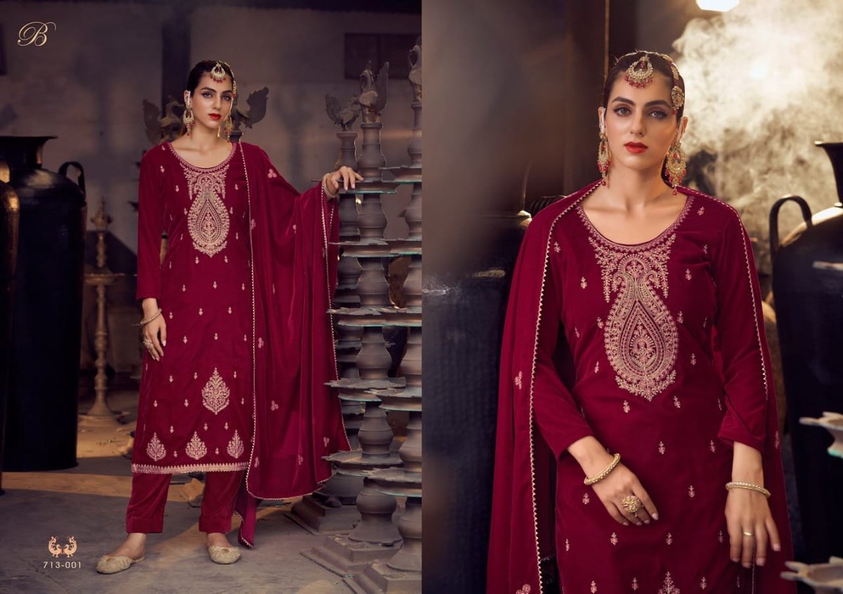 Belliza Designer Velvet Luxury 713-001 To 713-006 Series 1