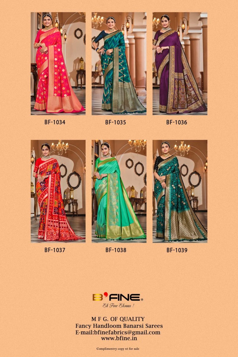 B Fine Saree Ujwala 1034-1039 Series 7
