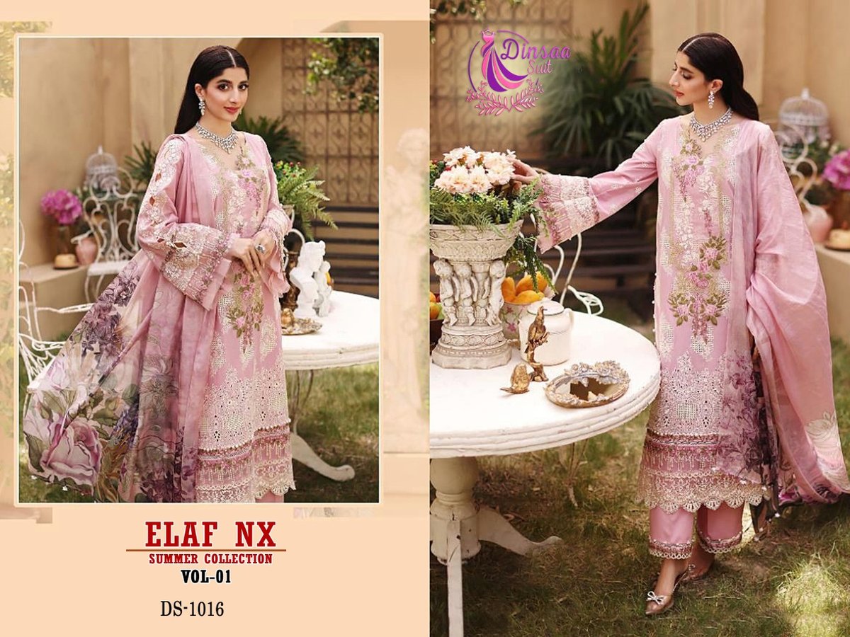 Dinsaa Suit Elaf Nx Summer Collection Vol-1 DS-1015 to DS-1017 Series 2